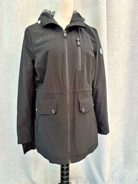 Michael Kors Hooded Utility Anorak Jacket Black Small